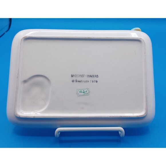 Ceramic Mischief Makers Tray With Knitting Cat & Sweater Design 1979 - Picture 2 of 4